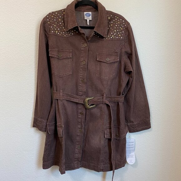 DG2 by Diane Gilman Women's Western Studded Dress Button Down NWT - Picture 1 of 11